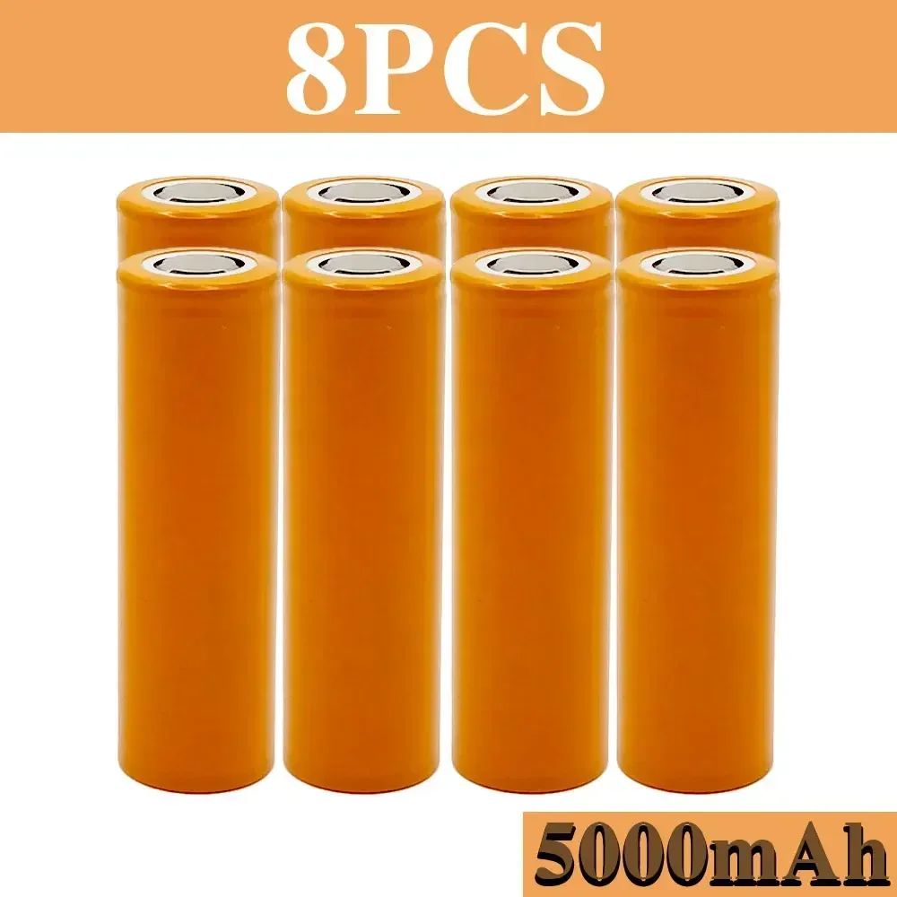 Batería de iones de litio recargable de 3,7 V -21700 Batería de iones de litio de 5000 mAh para iluminación solar, baterías y linternas: YELLOW