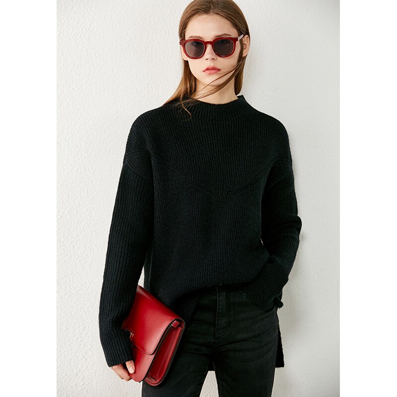 Amii minimalisme herfst winter casual truien voor vrouwen effen oneck losse damestrui dames pullover tops 12040477