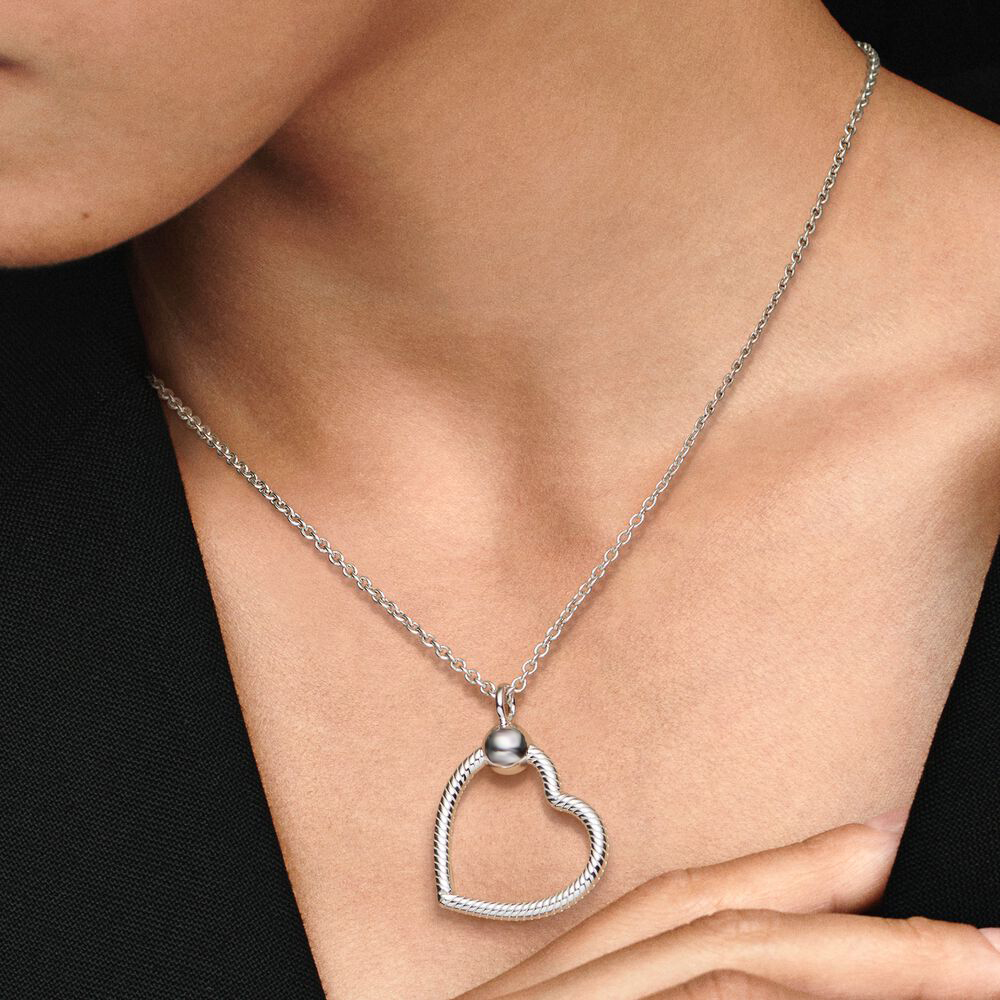 Real 925 jewelry Silver Moments Heart O Pendant charm Fit Original charm Nacklace women diy jewelry