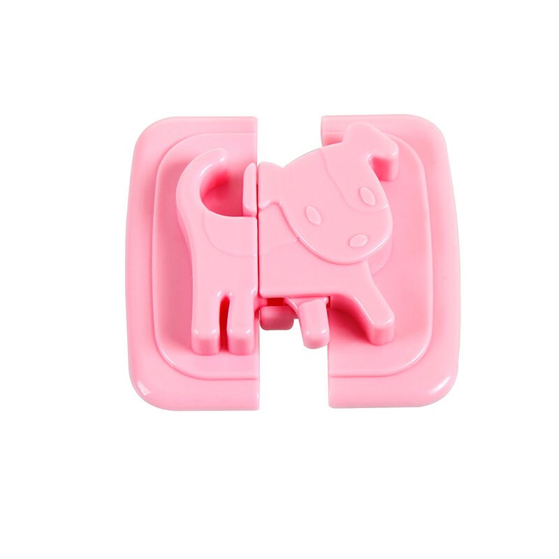 Verrou de sécurité en forme de chiot de dessin animé, 1 pièce, pour porte de réfrigérateur, Protection bébé contre les enfants, verrou de sécurité, cadenas: Rose