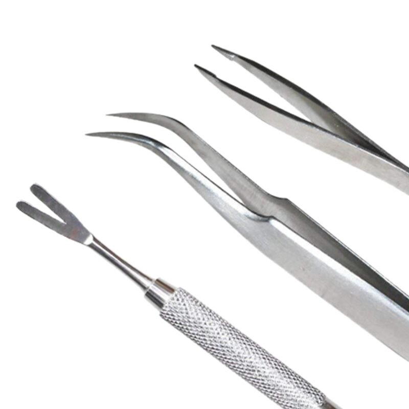 3 Pcs Durable Stainless Steel Tick Puller Point Clip Clamp Pet Deworming Tool for Dogs and Cats Health Cleaning