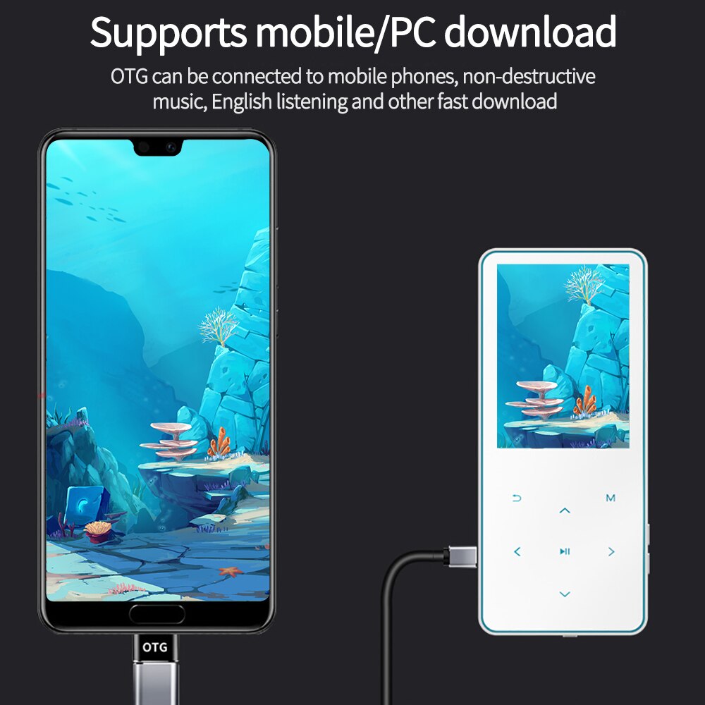 Odtwarzacz MP3 z głośnikiem Bluetooth klawisz dotykowy 8GB HiFi metalowy mini przenośny Walkman bezstratny głośnik radio FM dyktafon