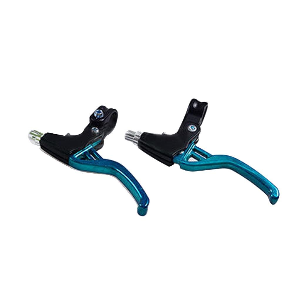 Palancas de freno para bicicleta, 1 par, manillar de freno de bicicleta de aleación ligera, estándar, 2 dedos, BMX, 4 colores: Azul