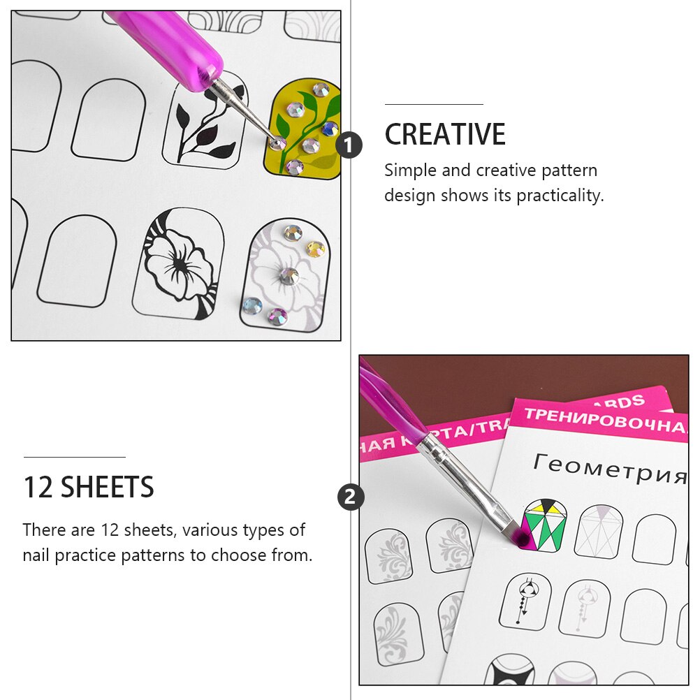 12 Sheets Blank Nail Art Training Cards Practice L Vicedeal 12 Sheets Blank Nail Art Training Cards Practice L Vicedeal