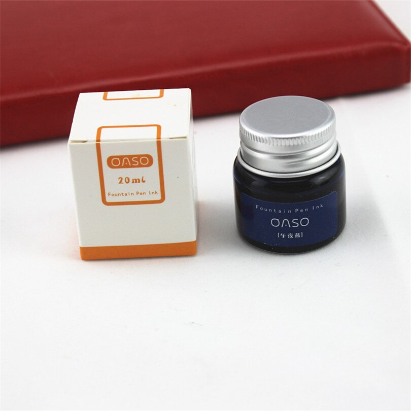 20ml Bottled Glass Smooth Writing Fountain Pen Ink Refill School Student Stationery Office Supplies 9 Colors