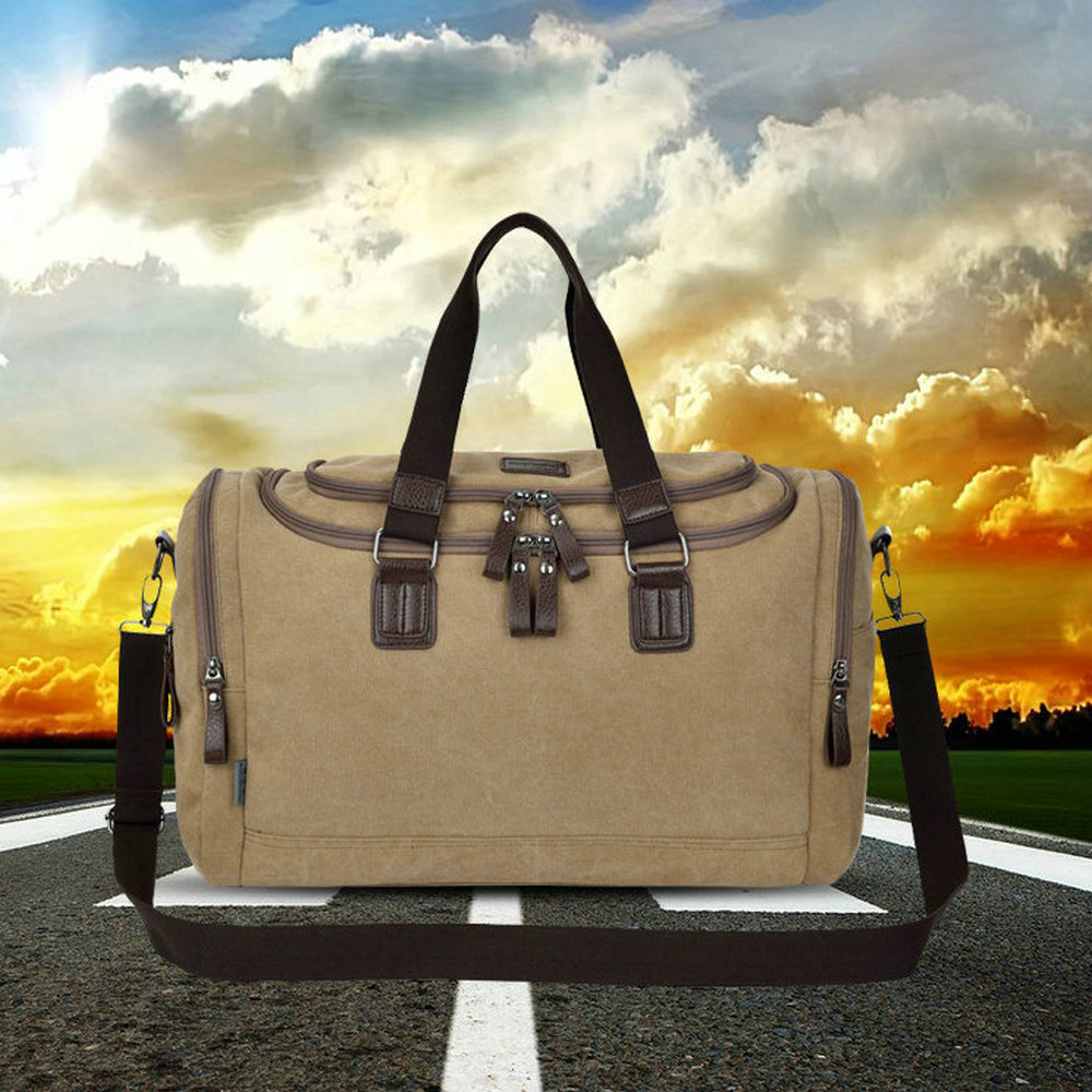 mannen canvas handtas outdoor reizen grote capaciteit mannen casual wear schoudertas crossbody tas B46-06: Default Title