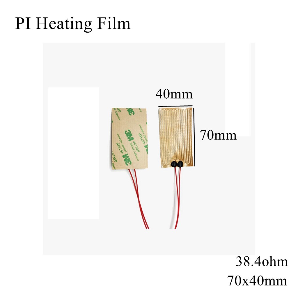 Film chauffant électrique 60x13mm, 5V 12V 24V 110V 220V PI, Film adhésif Polyimide, plaque chauffante électrique, tapis de panneau, feuille de carburant, huile moteur réservoir: 70x40mm