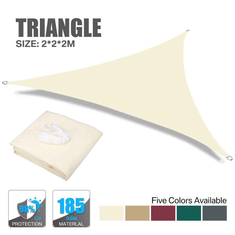 Small Size 2x2x2M Sun Shade Sail 98%UV Block/Anti-snow Triangle Canopy For Children Playground Garden Patio Shelter Awnings: Beige 2x2x2M