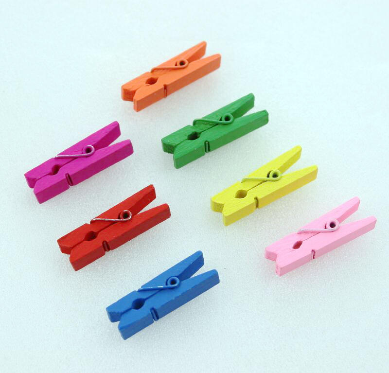 200 teile/los 3,5 cm Bunte Holz Clip Foto clips Ordner Wäscheklammer, Holz Pegs Mischfarbe Neue