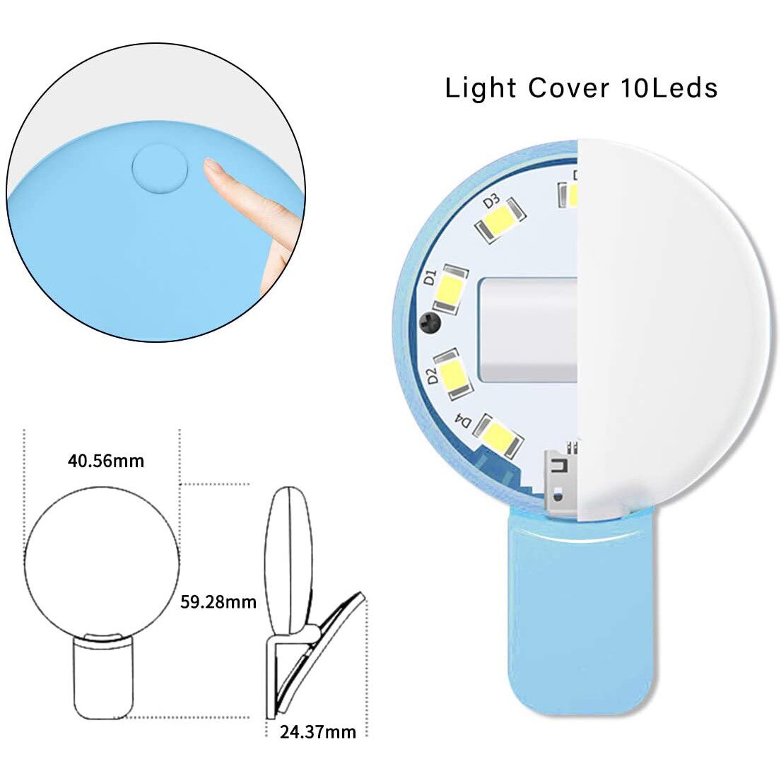 Portable Selfie Flash Led Camera Clip-on Mobile phone Selfie ring light video light Night Enhancing Fill Light Self-timer Lamp