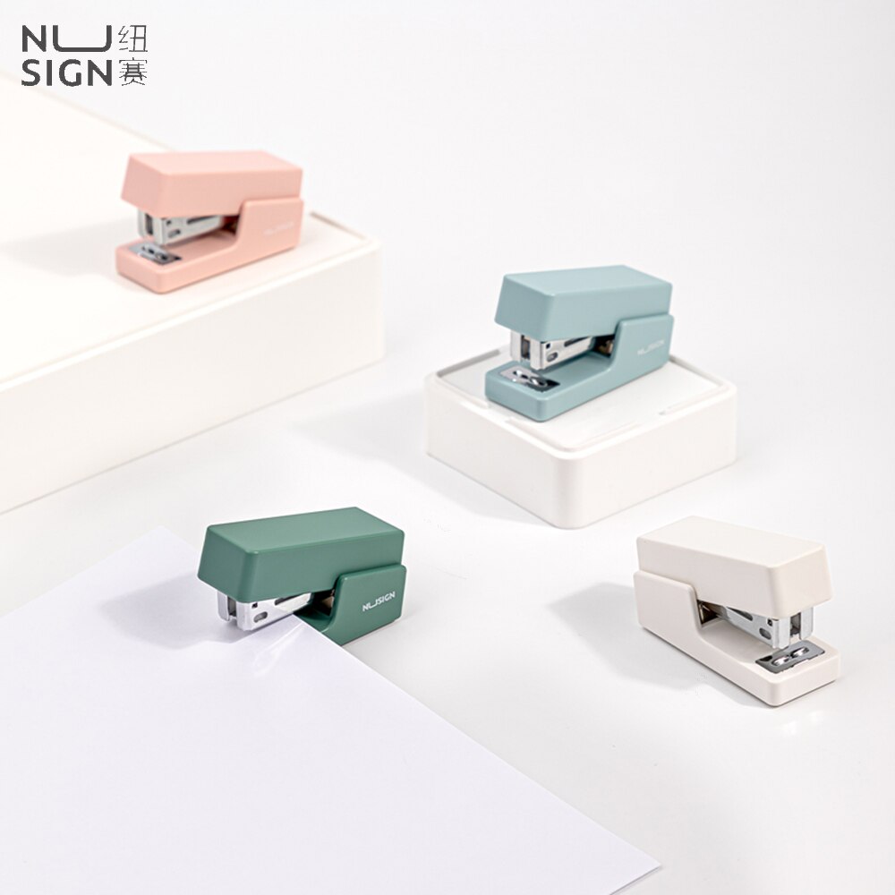 Nusign Colorful Stapler Book Paper Stapling Stapler Mini Stapler Set School Office Supplies Portable Bookbiding Stationery
