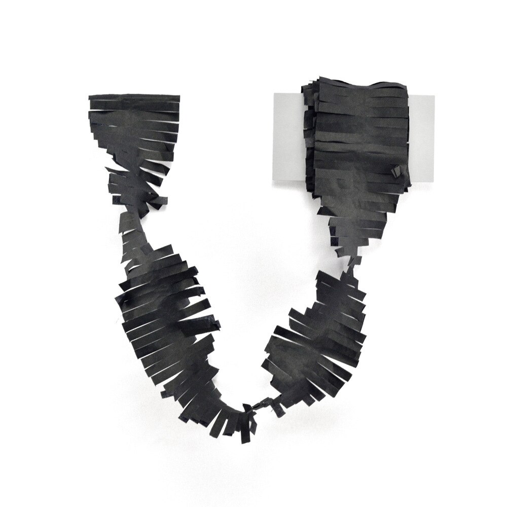 3M Fringed Party Streamers Tissue Paper Garland DIY Fringe Curtain Banners Photo Backdrop Wedding Birthday Shower Decoration: A19 Black