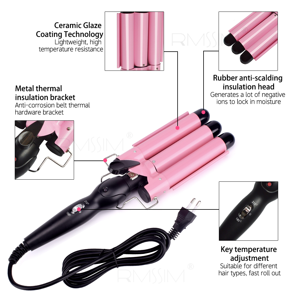 Curling Iron Ceramic Triple Barrel Hair Curler Heating Curlers For Curl Styler Hair Styling Tools Wand Airwrap