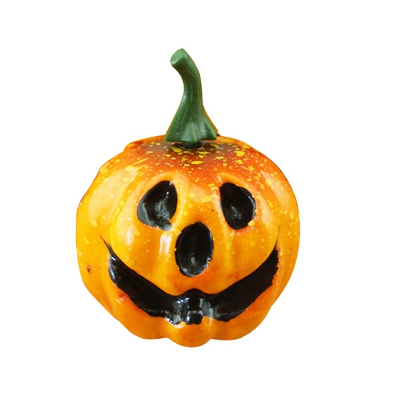 6pcs Mini Pumpkins with Scary Face Artificial Pumpkin Foam Simulated Festival Halloween Party Garden Table Decor Ornament