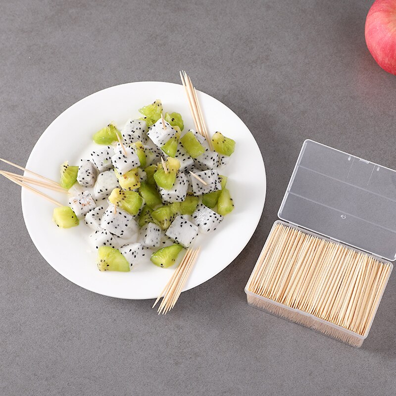 Double Head Natural Toothpicks Fruit Tooth Sticks 1000PCS / Box Worthy Bamboo Toothpick Disposable Family Restaurant Gadgets