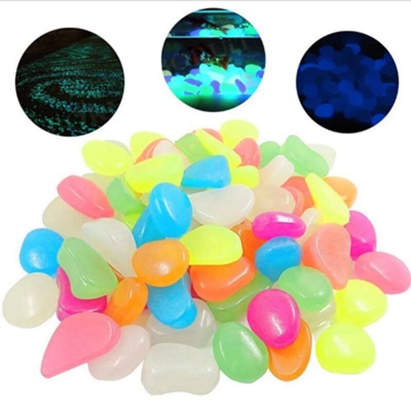 100/200 Stuks Tuin Decoratie Lichtgevende Steen Gloeit In Dark Decoratieve Steentjes Outdoor Aquarium Decoratie Pebble Aquarium
