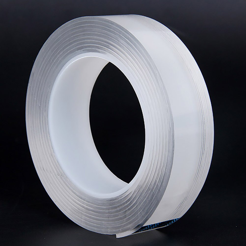 Adhesive Tape Double Side Tape For Walls Heavy Duty Traceless Removable Washable Gel Grip Transparent Clear Tape: Red