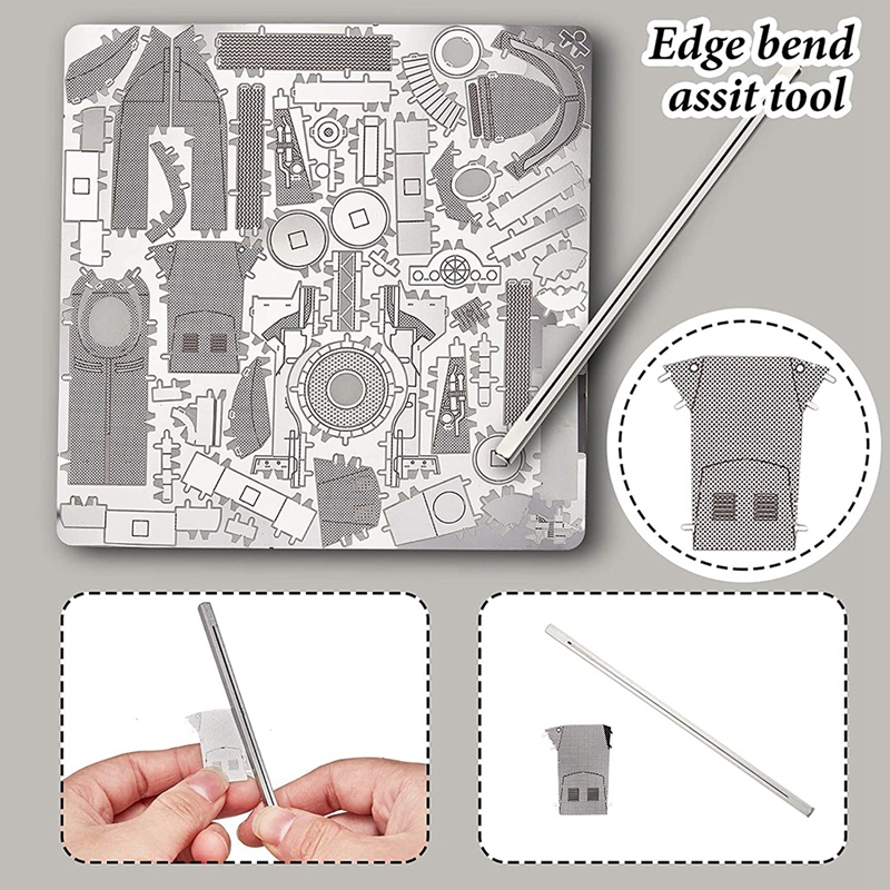 Juego de herramientas de bricolaje para modelismo de Metal, kit de doblado de 7 piezas, con forma de cono, cilindro y borde de lengüeta