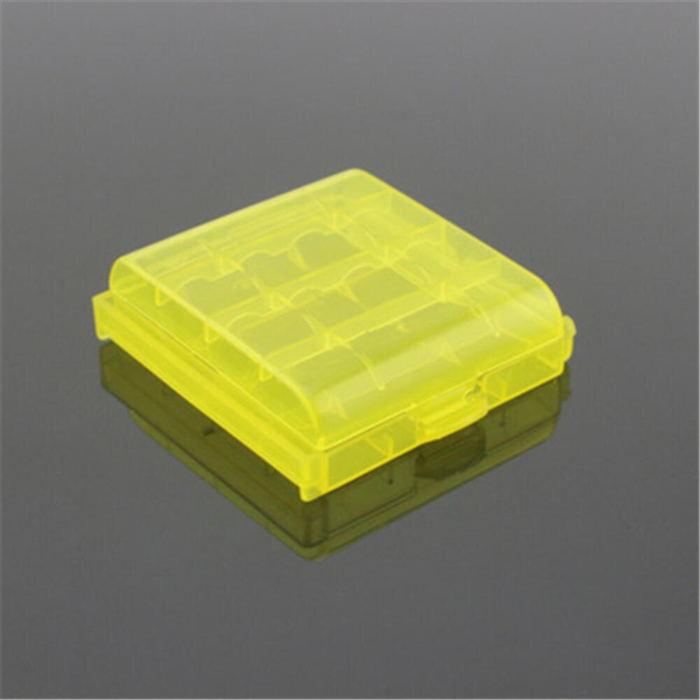 4 pièces 4 couleurs clair boîtier en plastique dur porte-boîte de rangement couverture pour AA AAA batterie voyage emballage organisateurs: Jaune