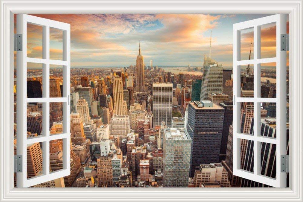 Window Stickers York City 3D Wall Decal Art waterproof Removable Wallpaper Mural Sticker Vinyl Home Decor