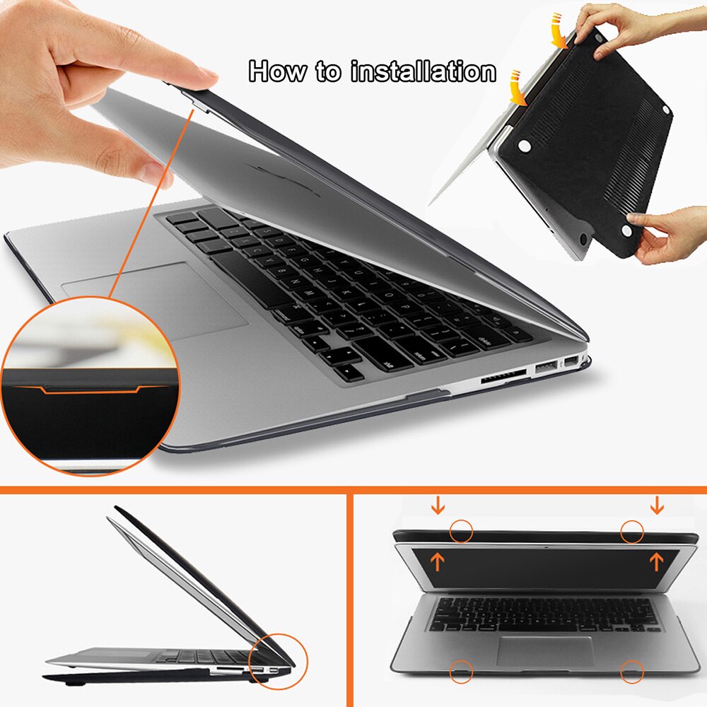 Etui na laptopa dla Apple MacBook Pro 13/15/16/MacBook Air 11/13/Macbook 12 "Shell ciężka pokrywa + osłona klawiatury + ochraniacz ekranu