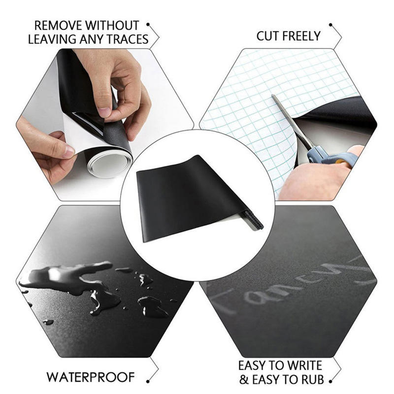 Naklejki na tablicę tablica kredowa wymienny rysunek z PVC fresk dekoracje Sztuka naklejka ścienna na tablicę robić pokoju dziecięcego trwała 45x100cm