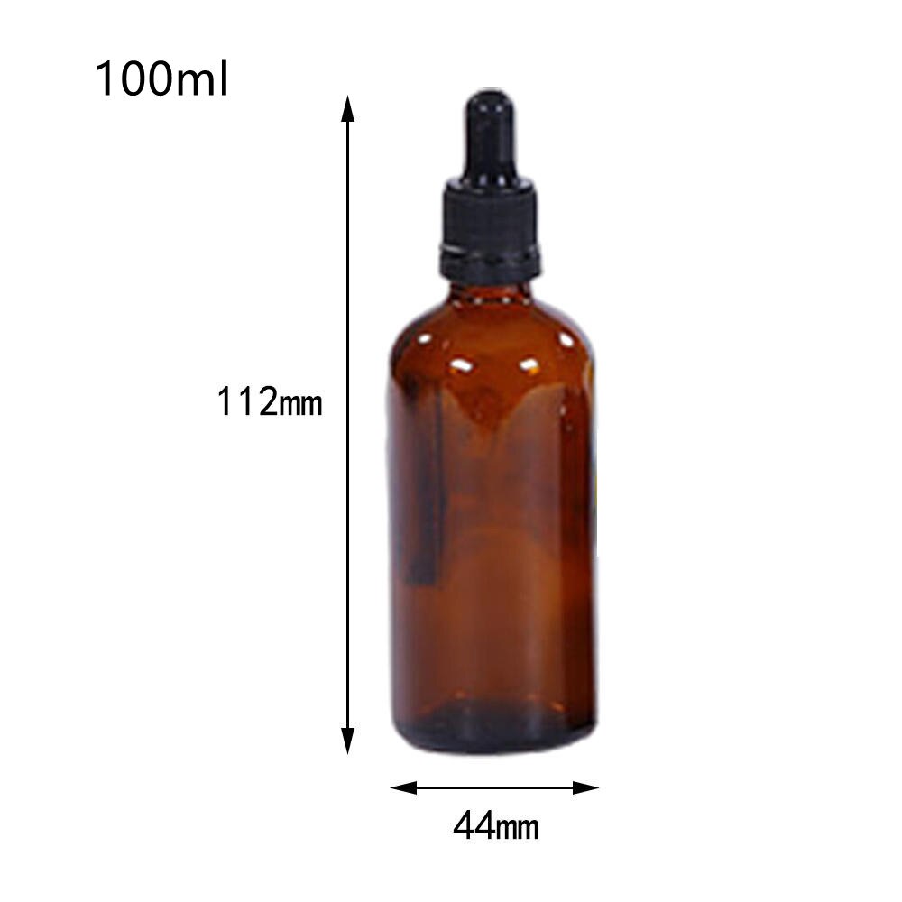 30-100ML Amber Glass Empty Bottle With Dropper Essential Oils Bottle Liquid Dropper Reagent Refillable Bottle Cosmetic Container: Brown-100ml
