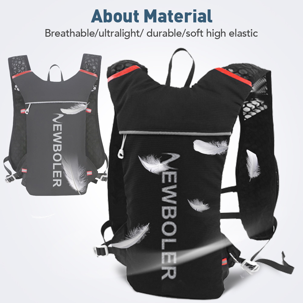 5L Ultraleichter Laufrucksack Laufen Pfad Trinkweste Pack Marathon- Lauffahrrad Rucksack Tasche 500ml 2L Sanft Flasche