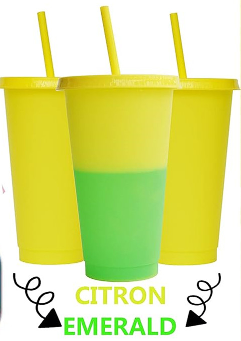 1pc søde plastikkrus med låg og sugerør til iskaffe, genanvendelige i 24 oz farver, til voksne, børn, kvinder, fester: Militærgrøn