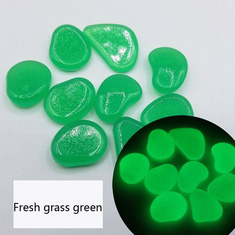 50Pcs Glow In The Dark Tuin Steentjes Glow Stones Rocks Voor Loopbruggen Tuinpad Patio Gazon Yard Decor Lichtgevende stenen Jardin: Fresh Glass Green