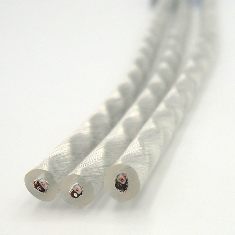 Flexible 2 Core Cable Cabinet Internal Connection Wire Twisted Tinned Copper Shield Earphone Transparent Audio Signal Line