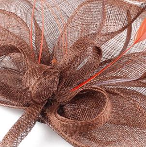 Marineblå  or 17 farver fest fascinator hatte fjer blomsterhat damekirke royal ascot hårtilbehør syf 118: Brun
