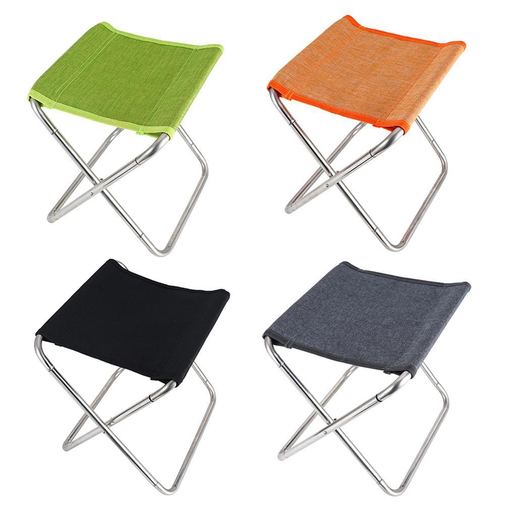 Mounchain Stainless Steel Spring Folding Chair Outdoor Sports Fishing Chair Hiking Camping Barbecue Folding Stool Equipment