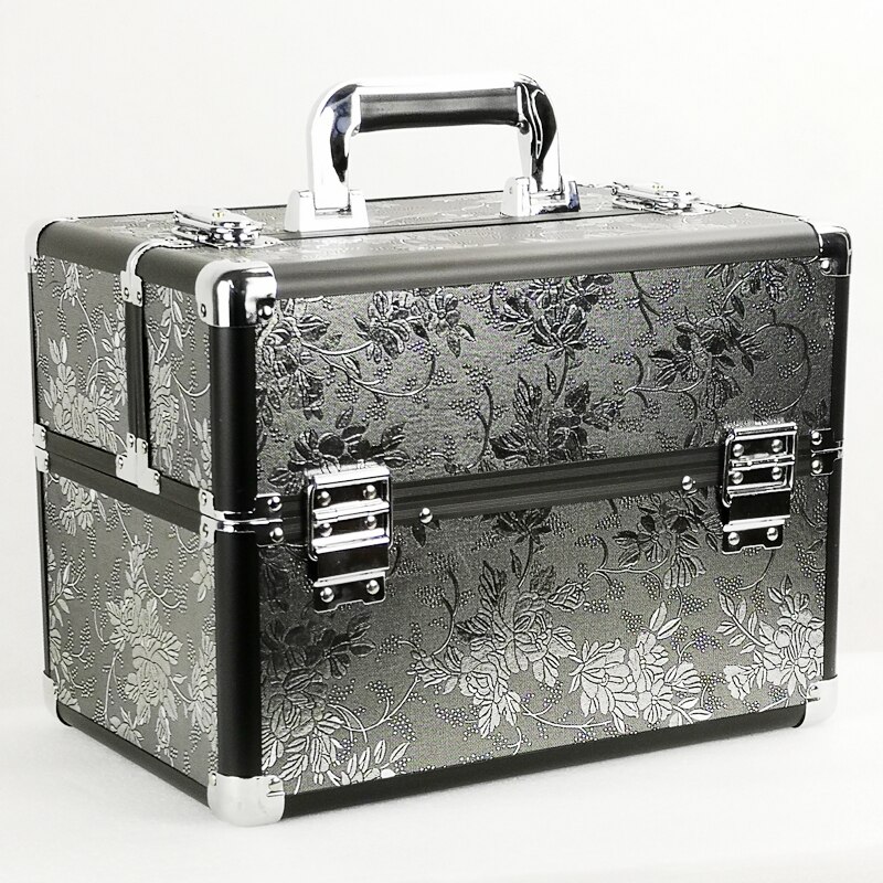 Makeup Artist Beauty Manicure Travel Cosmetics Organizer High-Capacity Multi-Storey Women Hand Suitcase Storage Box