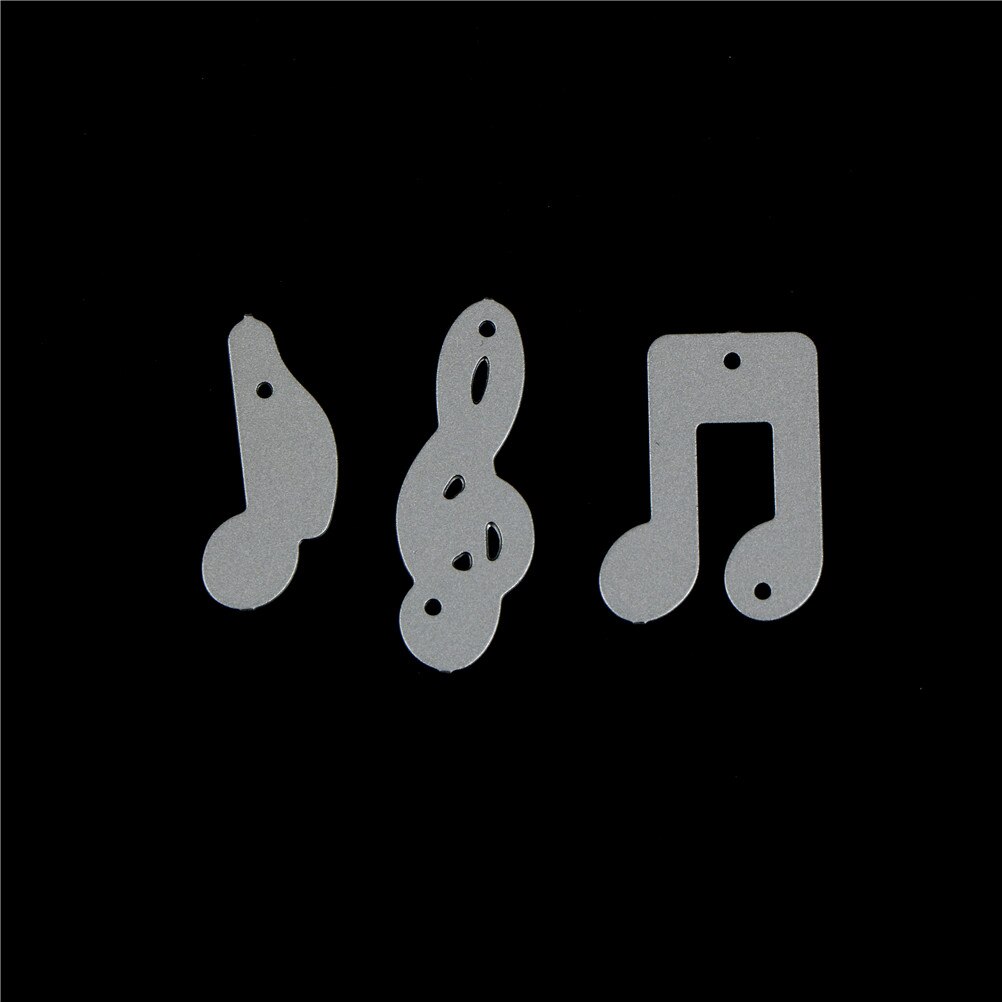 Belle Note de musique bricolage matrices de découpe en métal pochoirs pour bricolage Scrapbooking Album Photo décoratif gaufrage cartes de papier 3 pièces