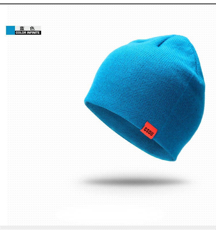 Gsou snow merk heren skimuts dames snowboard herfst en winter outdoor neutraal bergbeklimmen reizen warme gebreide skimuts