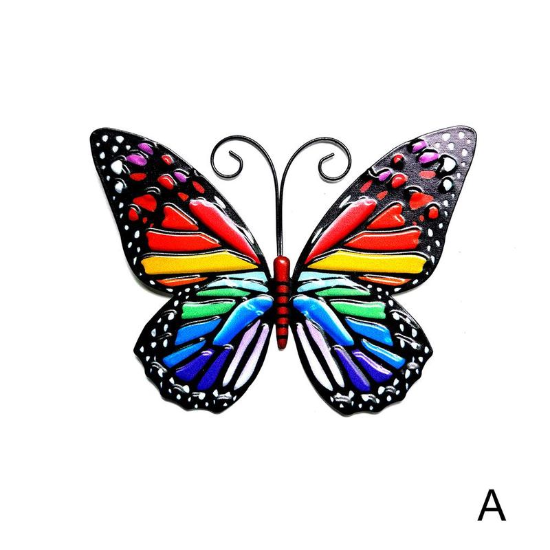 3D Metal Butterfly Decor Inspirational Wall Sculpture Hanging Indoor Outdoor For Home Garden Bedroom House Stereo Butterflies: Orange