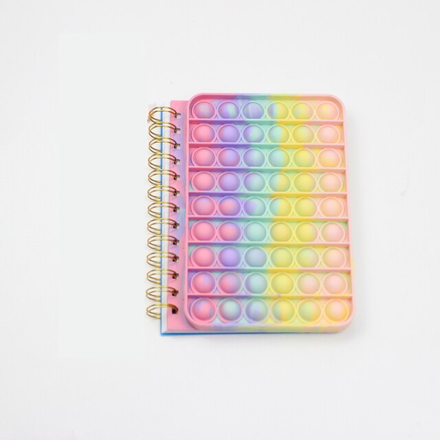 Pop Its Notebook Bubble Fidget Push Up Finger Silicone Cover Notepad Student Decompression Stationery Supplies For Kids: b