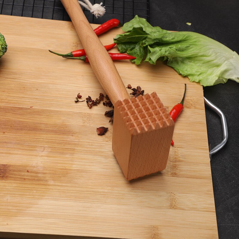 Ablandador de carne grande de madera, herramienta de mazo, martillo, para ablandar carne, cerdo y ternera, herramienta para hornear, herramienta de cocina, MM60CFY