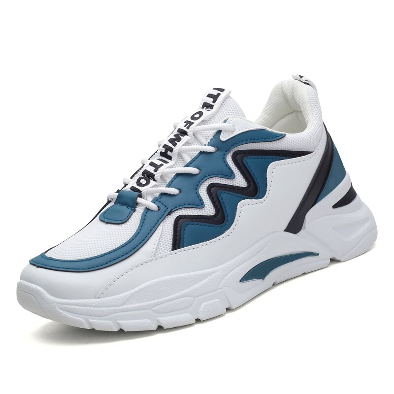 Joggesko til menn fritidssko pustende lette herresko vår høst sklisikre populære mesh herresko: Blå / 7.5