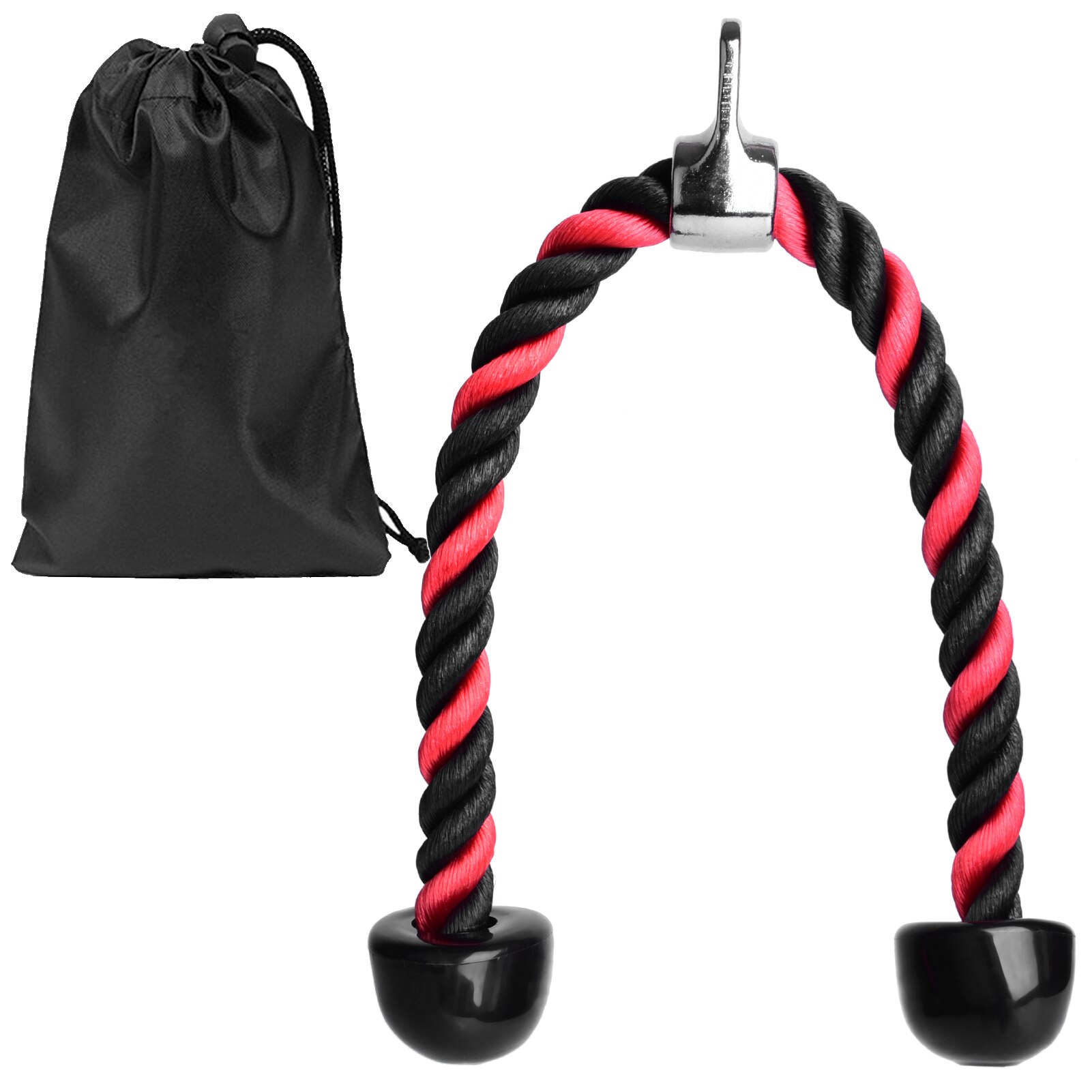 Gym Fitness DIY Pulley Cable Machine Attachments Pull Down Machine Full Set F1094 Back Muscle Biceps Triceps Blaster Trainer: Red Rope with Bag