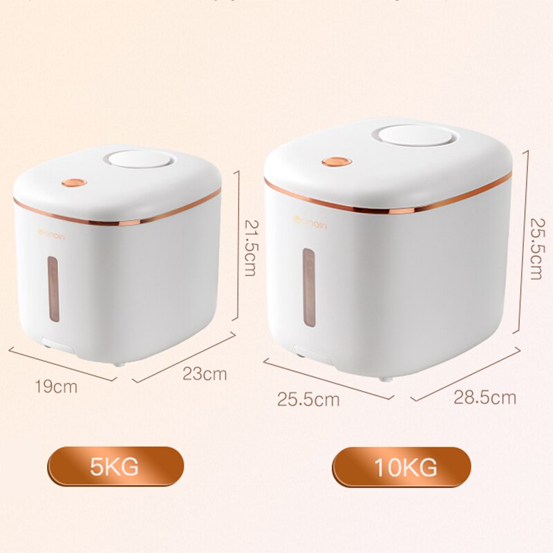 10 KG Rice Storage Container with Wheel Moistureproof Airtight Rice Dispenser Plastic Storage Container for Bulk Cereal Pet Food