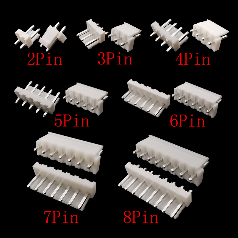 JST-VH3.96 Conector, 3.96mm Pitch macho Plug, agulha reta, soquete Pin cabeçalho, 2 pinos, 3 pinos, 4 pinos, 5 pinos, 6 pinos, 7 pinos, Terminal 8Pin, 20pcs
