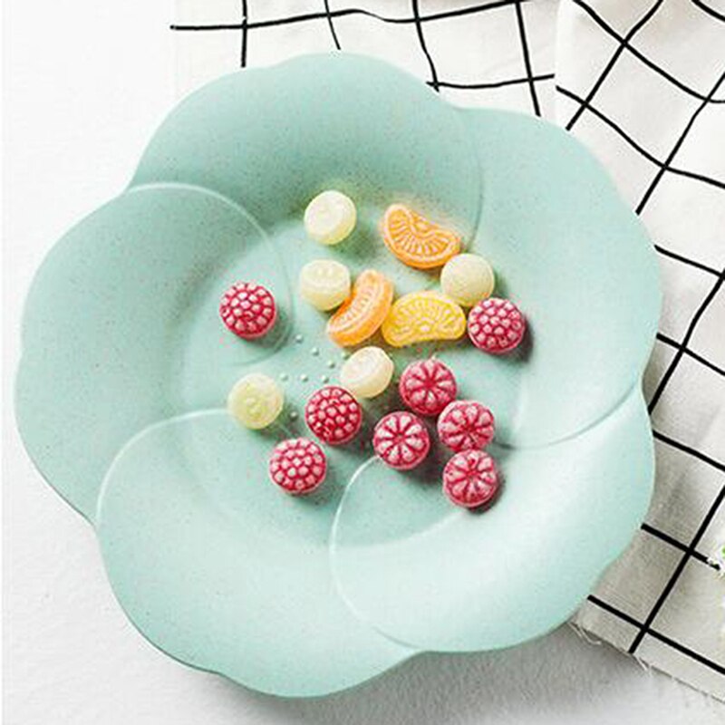 Nordisk plast tallerken stue te bord slik snacks dessert frugt tallerken blomsterformet service frugt tallerken