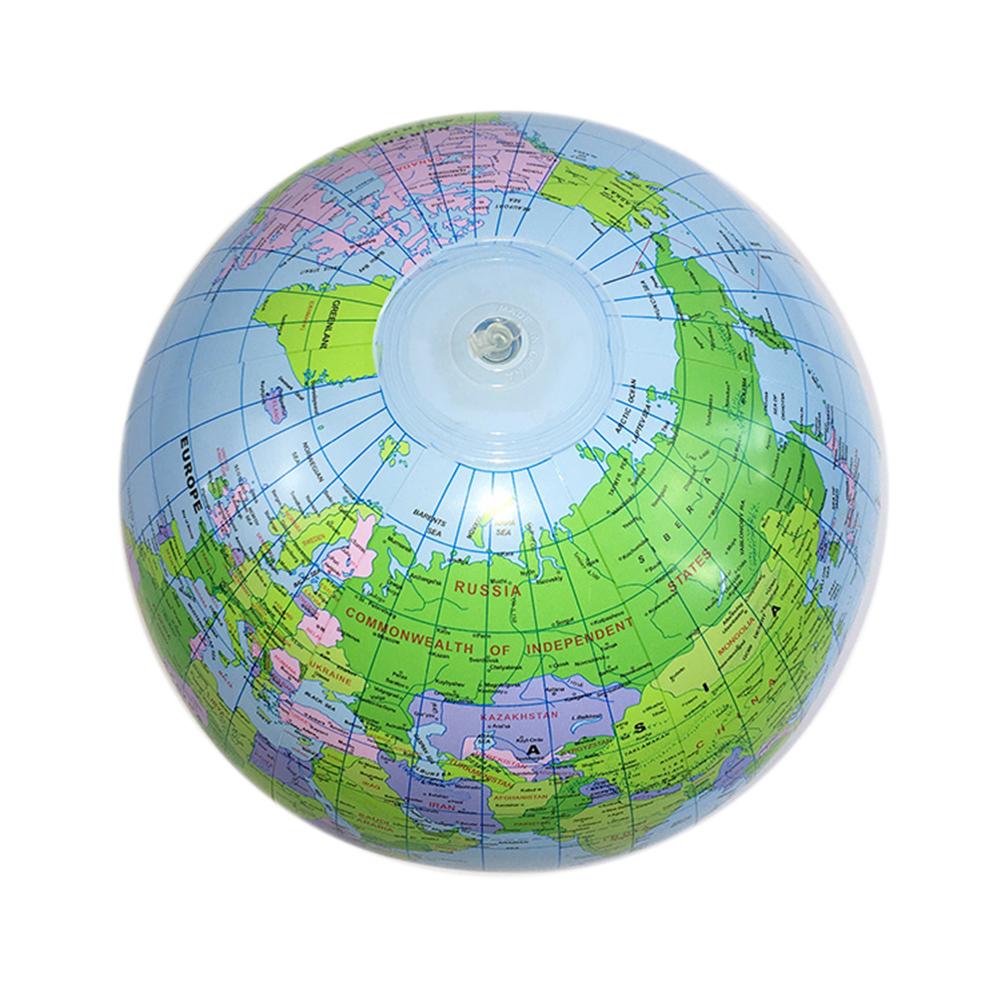 1pcs Inflatable Globe World Earth Ocean Map Ball 40cm Inflatable Globe Beach Ball Toy for Kids Geography Learning Educational