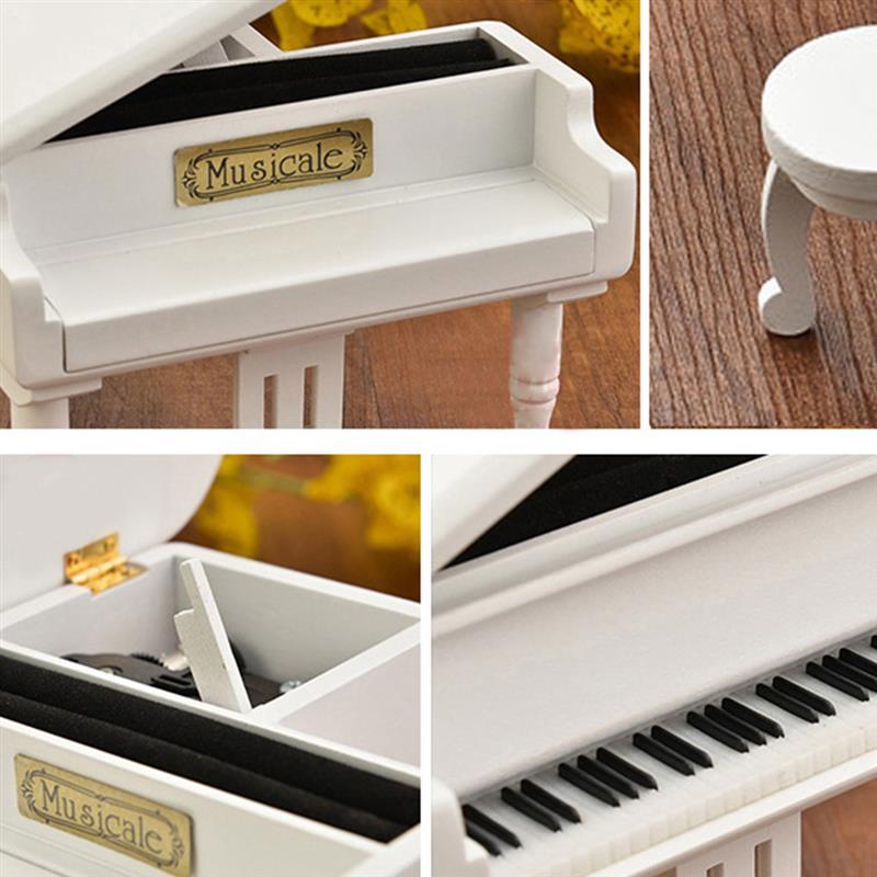 Boîte à musique en forme de Piano de Simulation en bois triangulaire exquise avec une bonne sonore, petite décoration de bureau