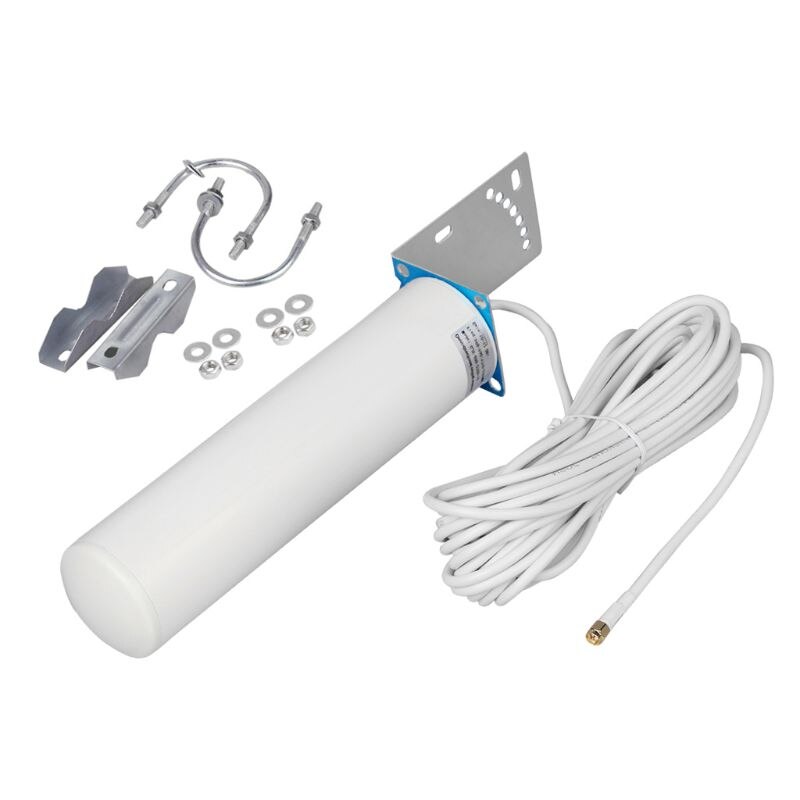 4G LTE SMA Male Antenna Outdoor Waterproof WiFi Antenna Amplifier with Cable: 3m