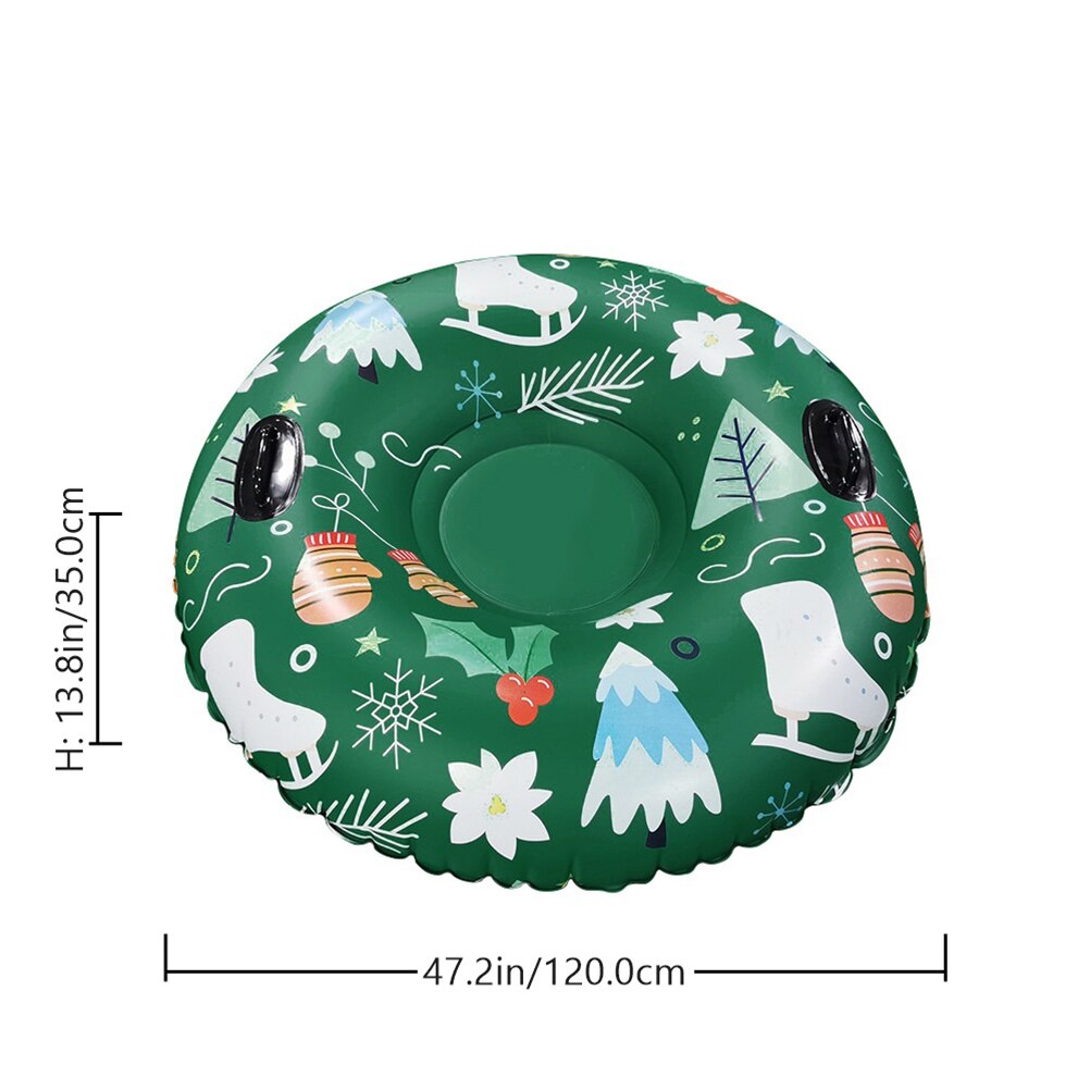 Ski Lap Skiën Cirkel Verdikte Opblaasbare Groen Licht Pvc Praktische Creatieve Skiën Ring Skiën Tool Voor Sneeuwveld Outdoor