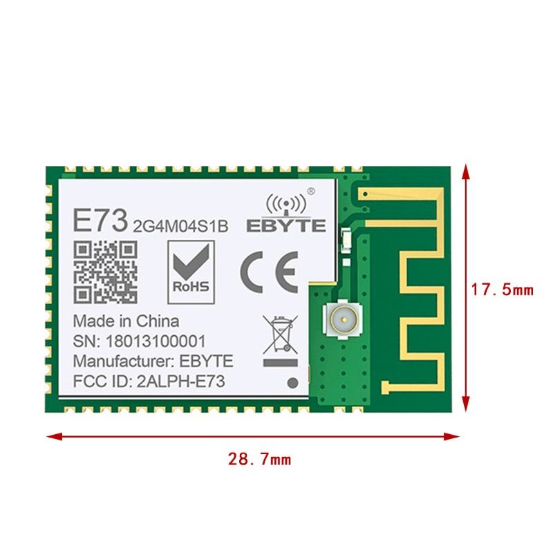 Duurzaam NRF52832 2.4 Ghz Transceiver Ontvanger E73-2G4M04S1B Smd Ble 5.0 Draadloze Bluetooth Module