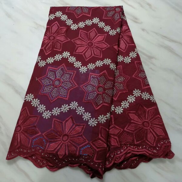 Mejor venta de telas de encaje en cera Africana rosa de algodón tejido de encaje guipur nigeriano bordado para vestido de novia